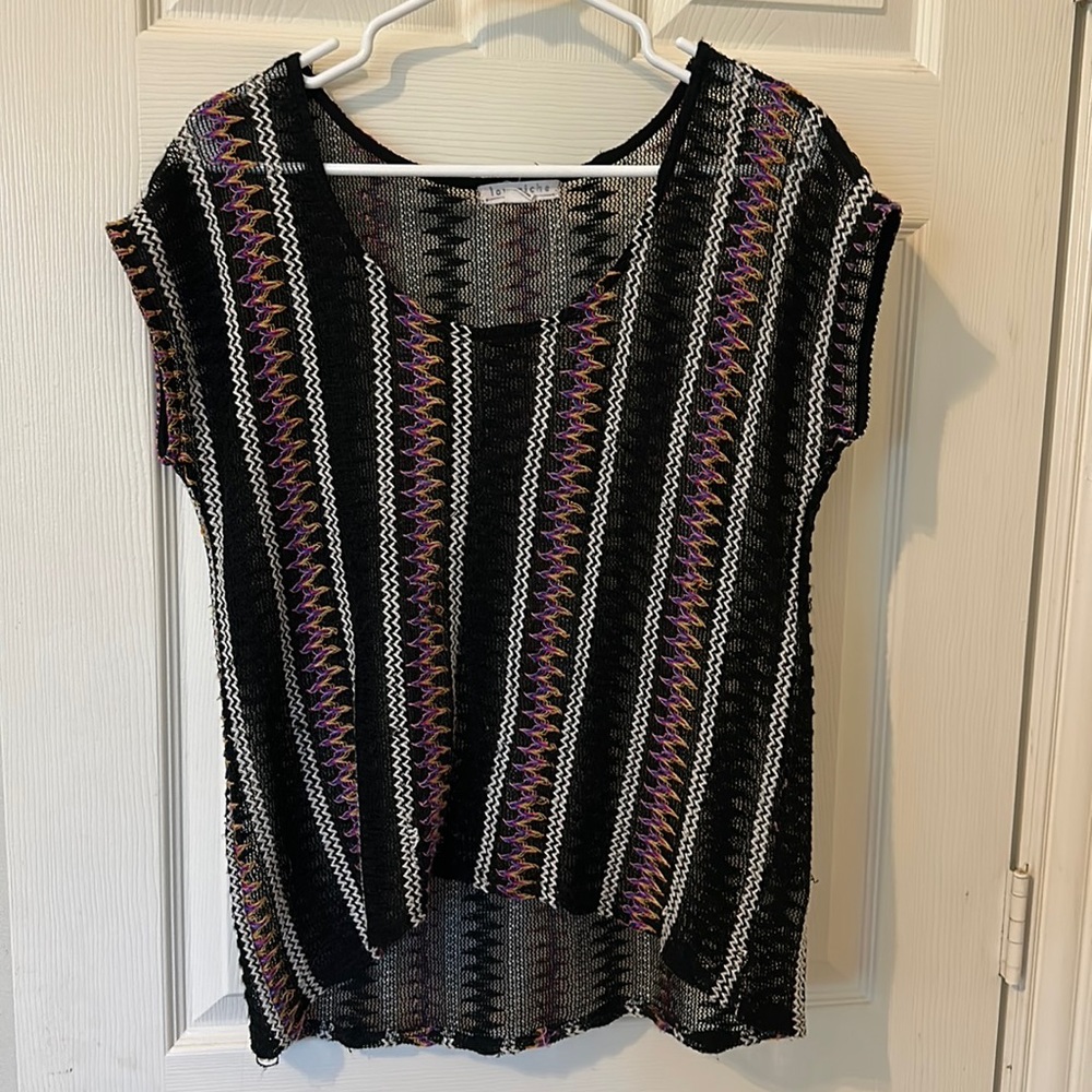 Colorful multicolor boho woven top